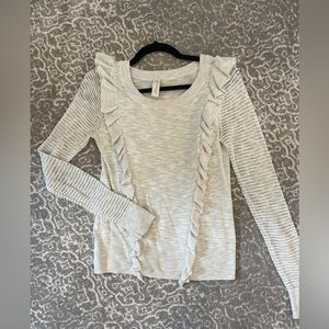 Adorable then sweater with ruffle feature